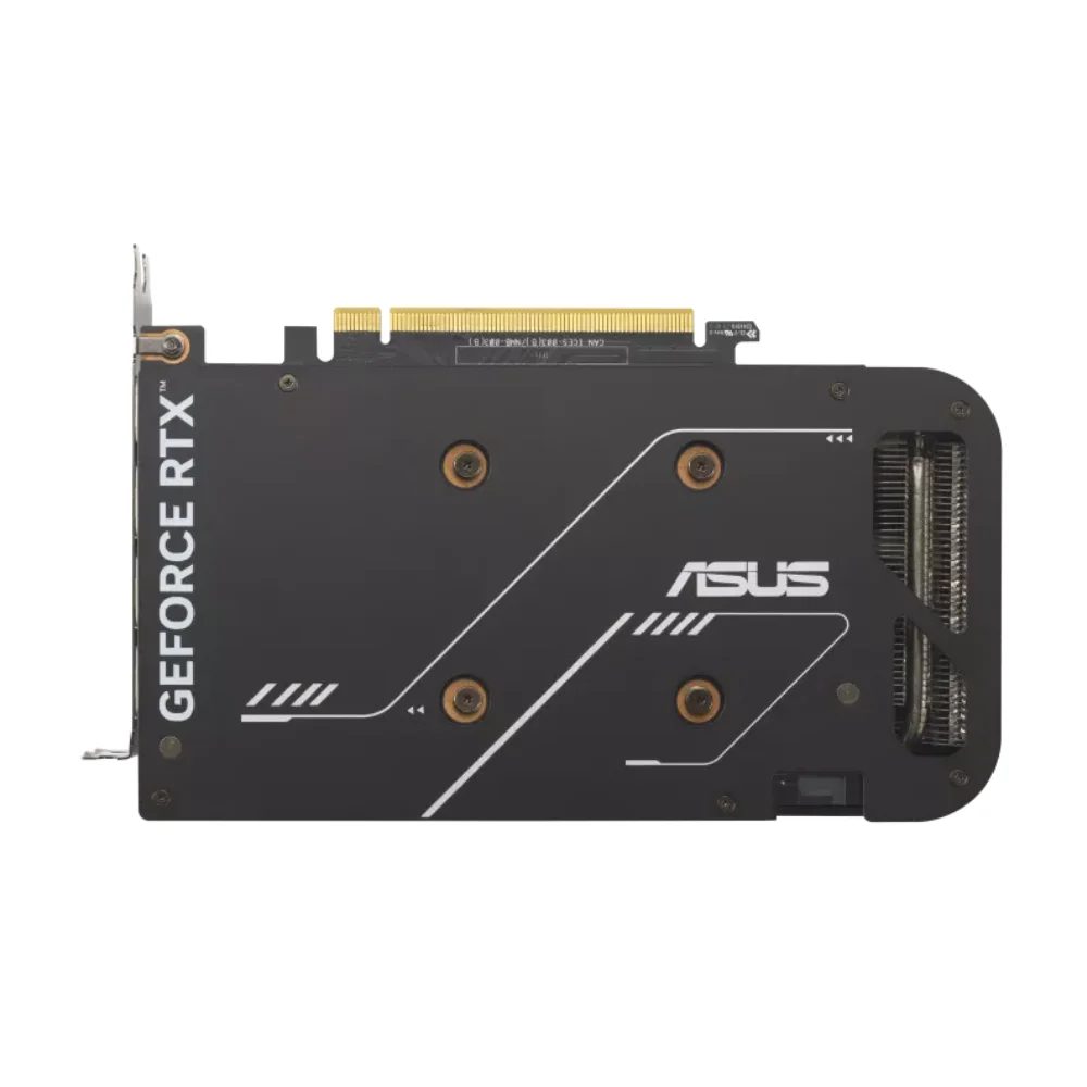 ASUS Dual GeForce RTX 4060 V2 OC Edition 8GB – Zadná strana grafickej karty s backplate dizajnom ASUS ASUS Dual GeForce RTX 4060 V2 OC Edition 8GB – Zadná strana grafickej karty s backplate dizajnom ASUS