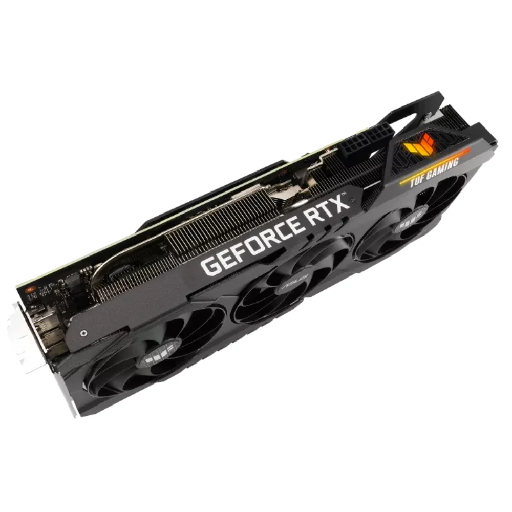 ASUS TUF Gaming GeForce RTX 3070 Ti OC Edition 8GB – Horný pohľad na kartu ASUS TUF Gaming GeForce RTX 3070 Ti OC Edition 8GB – Horný pohľad na kartu