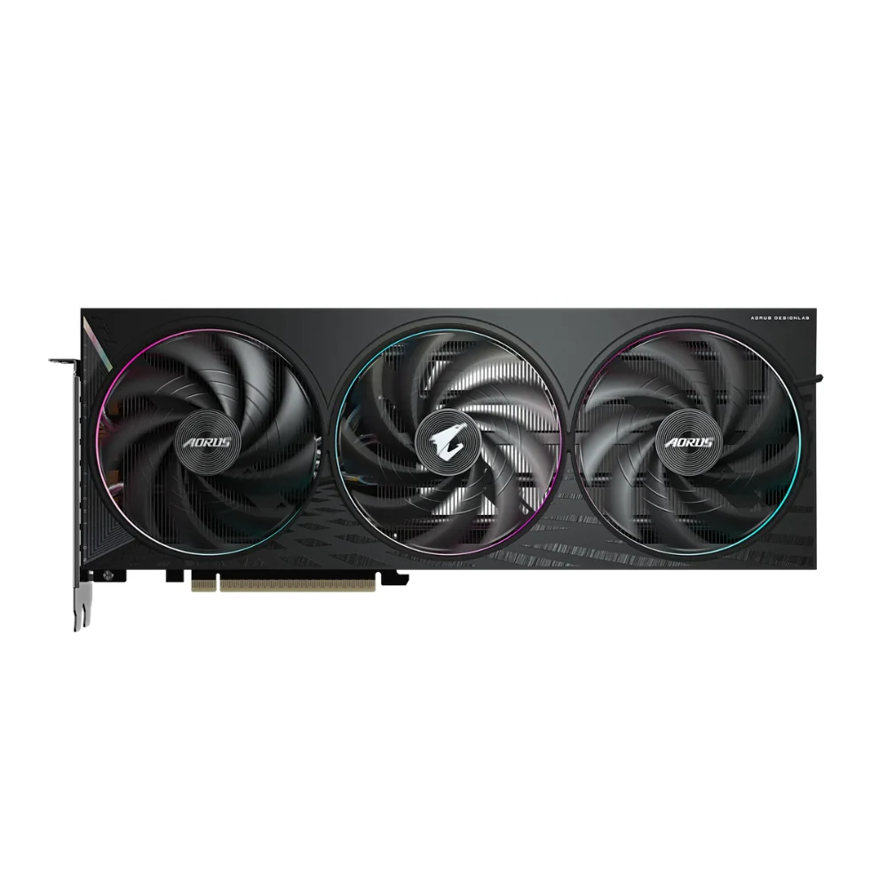 GIGABYTE AORUS GeForce RTX 5060 Ti ELITE 16G – Predný pohľad na grafickú kartu GIGABYTE AORUS GeForce RTX 5060 Ti ELITE 16G – Predný pohľad na grafickú kartu