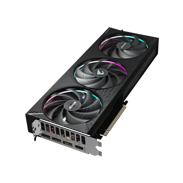 GIGABYTE AORUS GeForce RTX 5060 Ti ELITE 16G – Šikmý pohľad na kartu
