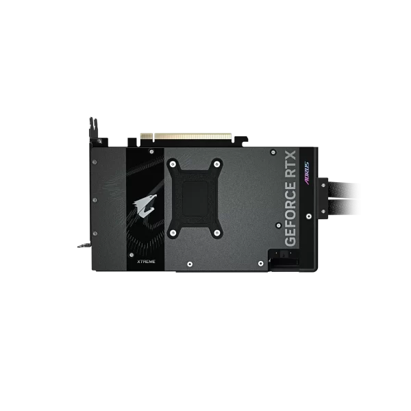 Gigabyte AORUS GeForce RTX 5080 XTREME WATERFORCE WB 16G - Pohľad na zadnú stranu grafickej karty