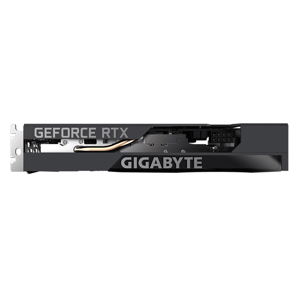 Gigabyte GeForce RTX 3050 EAGLE OC 8G – Zobrazenie grafickej karty z bočnej strany Gigabyte GeForce RTX 3050 EAGLE OC 8G – Zobrazenie grafickej karty z bočnej strany