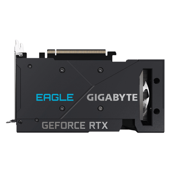 Gigabyte GeForce RTX 3050 EAGLE OC 8G – Zobrazenie kovového backplatu