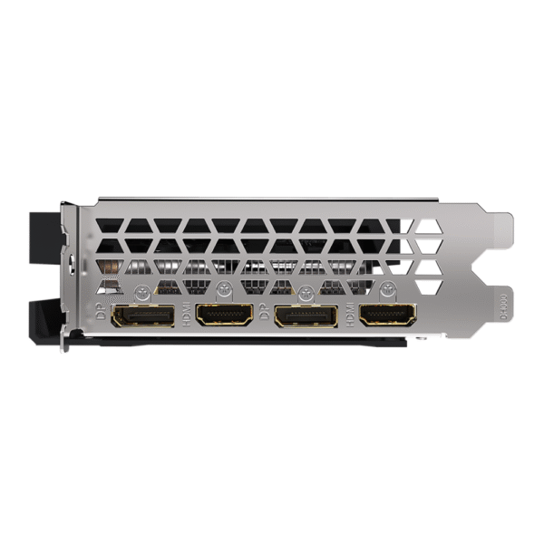 Gigabyte GeForce RTX 3050 EAGLE OC 8G – Zobrazenie grafickej karty zo zadnej strany s portmi