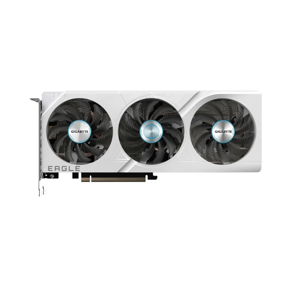Gigabyte GeForce RTX 4060 Ti EAGLE OC ICE 8G – Predný pohľad na grafickú kartu Gigabyte GeForce RTX 4060 Ti EAGLE OC ICE 8G – Predný pohľad na grafickú kartu