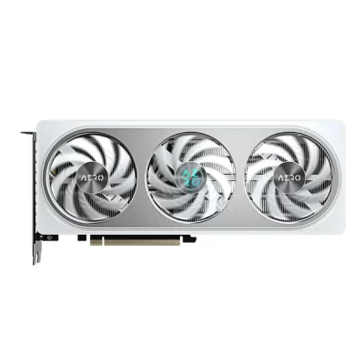 GIGABYTE GeForce RTX 5060 Ti AERO OC 16G - Predný pohľad na grafickú kartu s troma ventilátormi