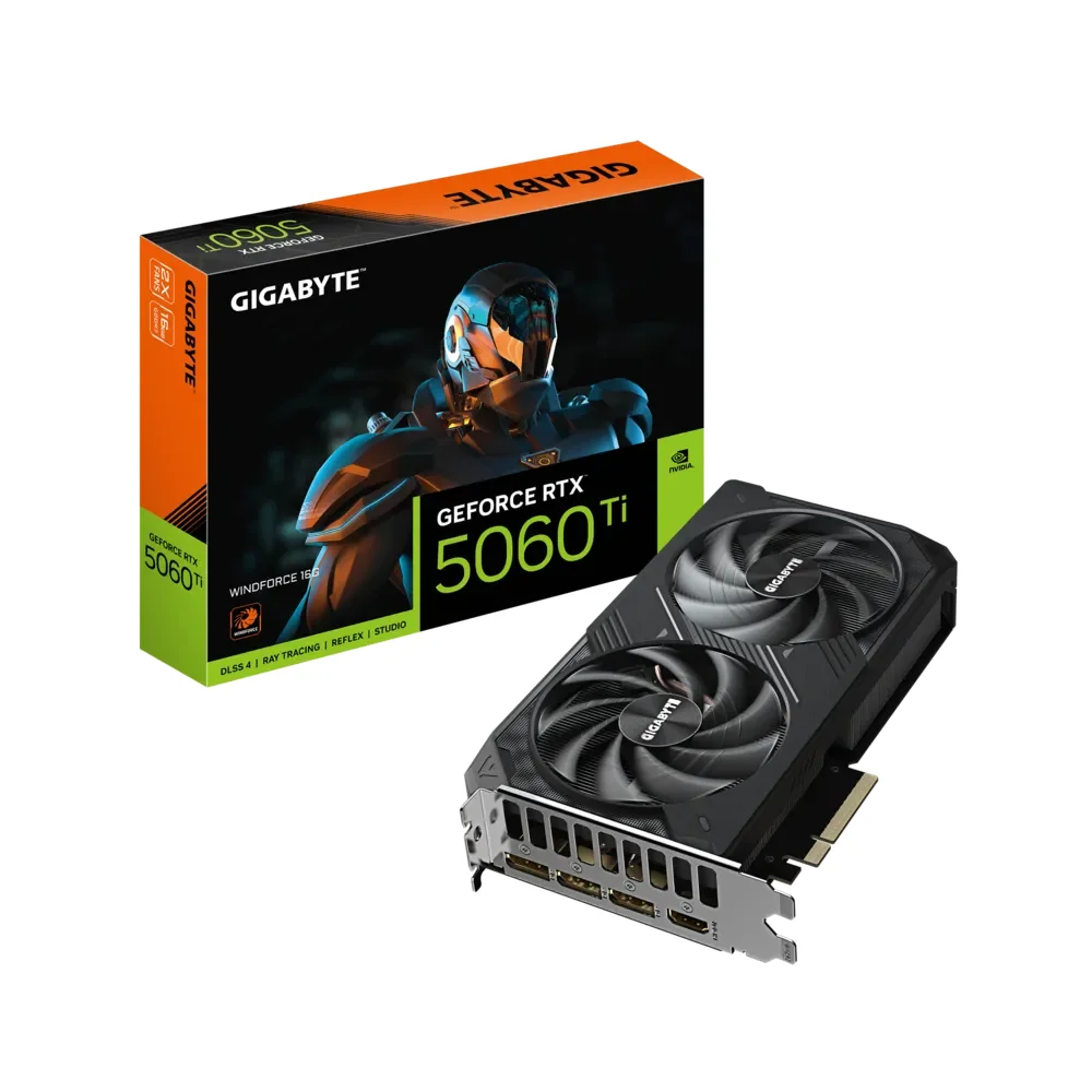 GIGABYTE GeForce RTX 5060 Ti WINDFORCE 16G – Grafická karta s balením GIGABYTE GeForce RTX 5060 Ti WINDFORCE 16G – Grafická karta s balením