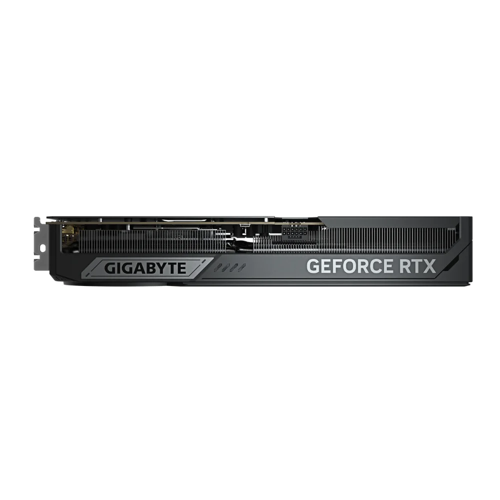 Gigabyte GeForce RTX 5080 WINDFORCE OC SFF 16G – Bočný pohľad na grafickú kartu s nápisom GEFORCE RTX Gigabyte GeForce RTX 5080 WINDFORCE OC SFF 16G – Bočný pohľad na grafickú kartu s nápisom GEFORCE RTX