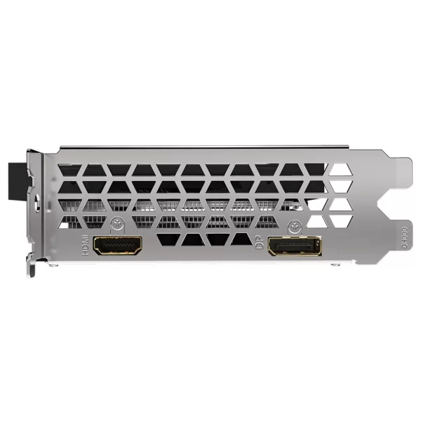 Gigabyte Radeon RX 6400 EAGLE 4G – Grafická karta zozadu s výstupmi DisplayPort a HDMI