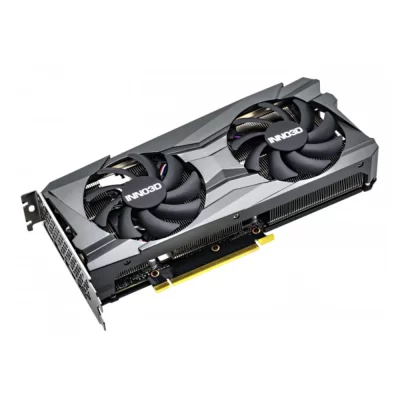Inno3D GeForce RTX 3060 TWIN X2 OC 12GB - Pohľad na grafickú kartu s dvoma ventilátormi