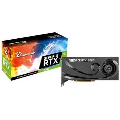 MANLI GeForce RTX 2060 Gallardo 6GB – Grafická karta s dvoma ventilátormi, čiernym chladičom a vystuženým zadným panelom