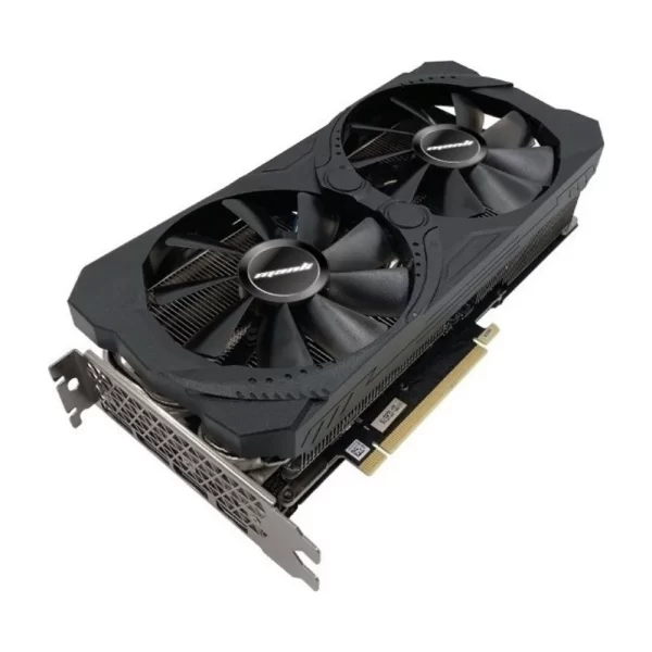 Manli GeForce RTX 3070 8GB GDDR6 – Dvojventilátorové chladenie a bočný pohľad na výstupy