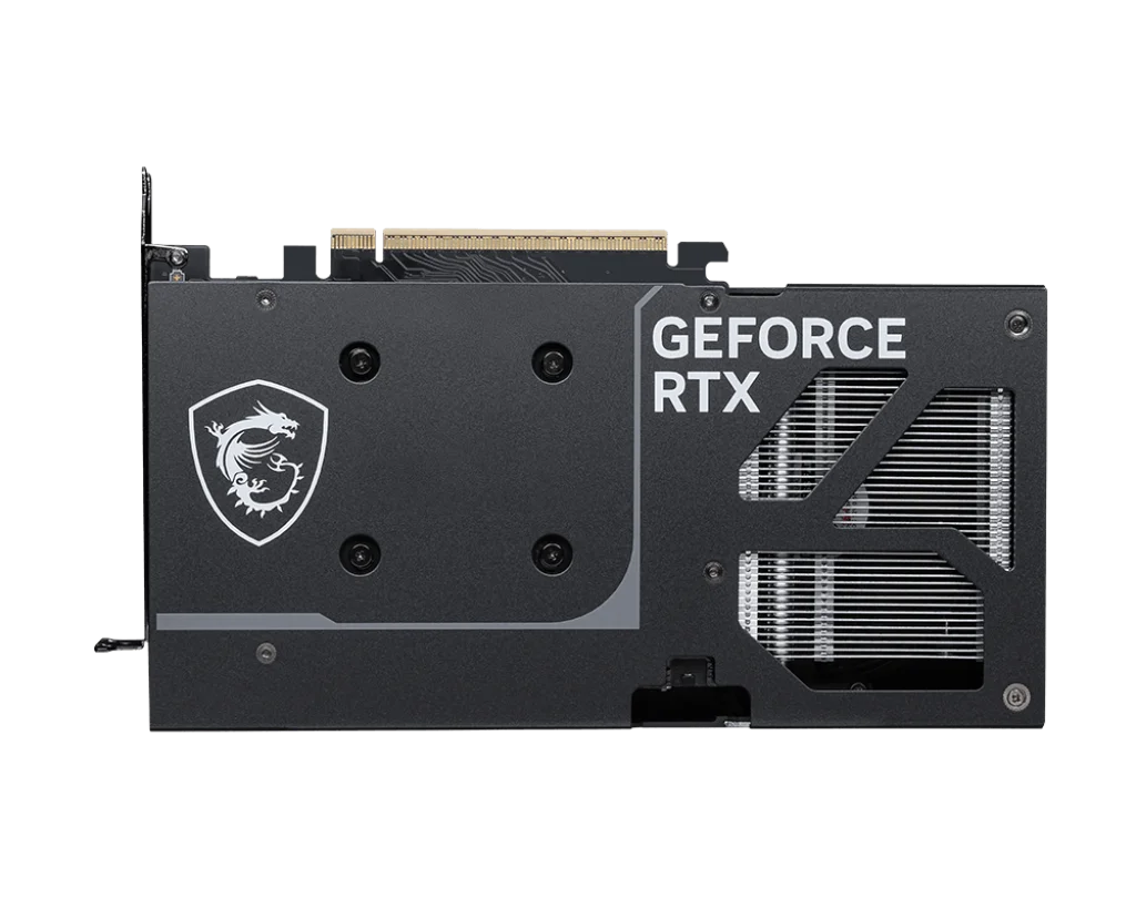 MSI GeForce RTX 5060 Ti 16G VENTUS 2X OC PLUS – Zadný panel grafickej karty s RGB drakom MSI GeForce RTX 5060 Ti 16G VENTUS 2X OC PLUS - Zadný panel grafickej karty s RGB drakom