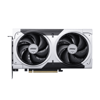 MSI GeForce RTX 5060 Ti 8G VENTUS 2X OC PLUS – Predná strana grafickej karty s dvomi veľkými ventilátormi