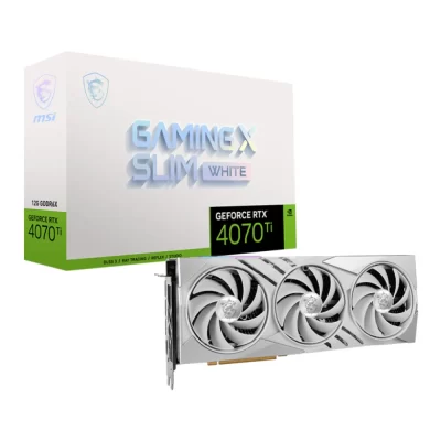 MSI GeForce RTX 4070 SUPER 12G GAMING X SLIM WHITE – grafická karta s trojventilátorovým chladením a elegantným bielym dizajnom s krabicou