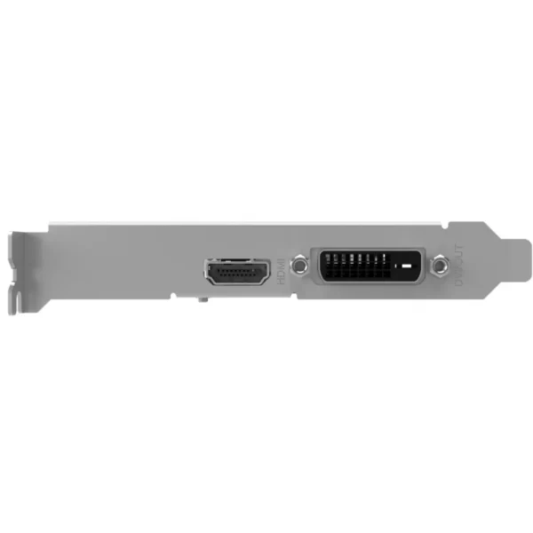 Palit GeForce GT 1030 2GB – Výstupné porty HDMI a DVI zobrazené z bočnej strany