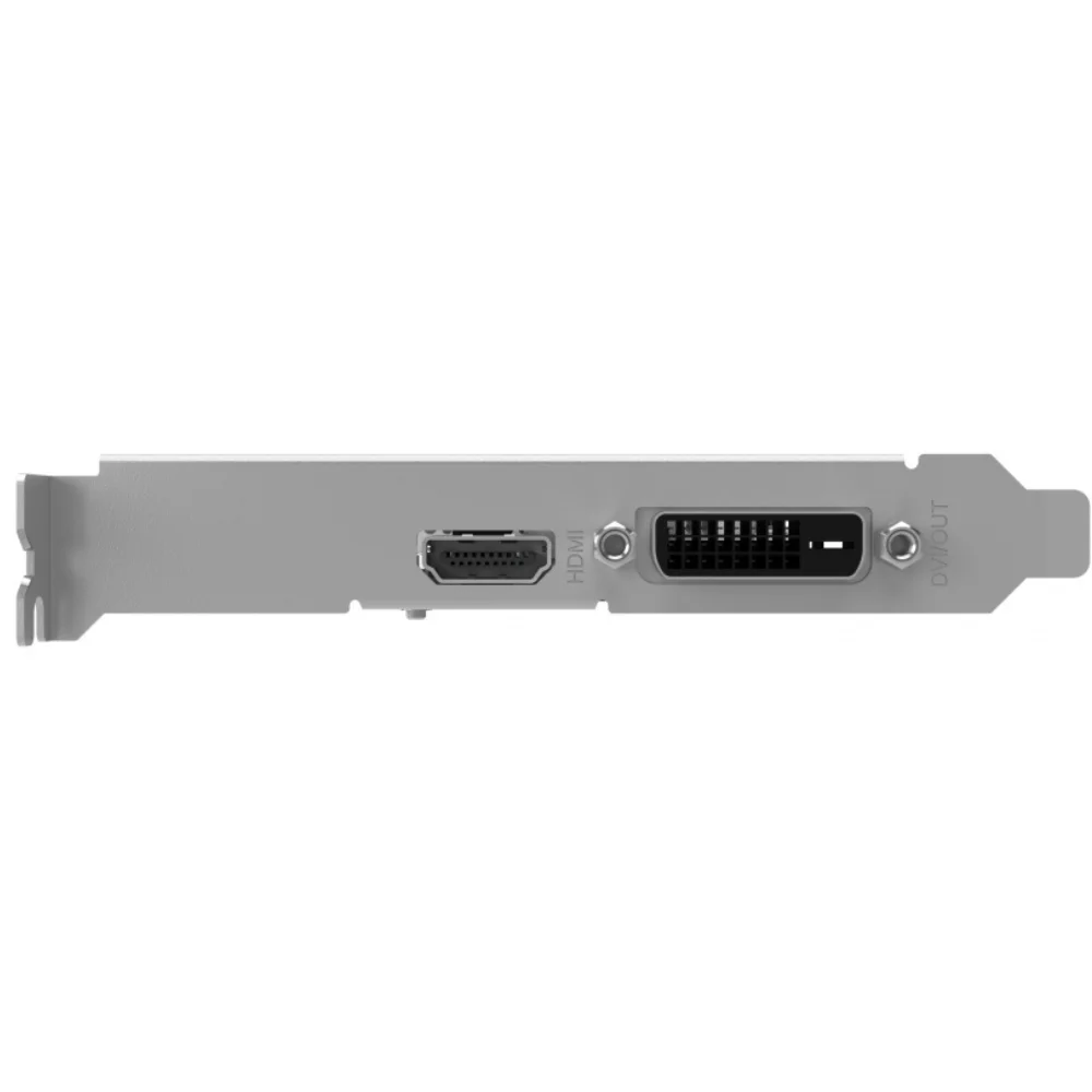 Palit GeForce GT 1030 2GB – Výstupné porty HDMI a DVI zobrazené z bočnej strany Palit GeForce GT 1030 2GB – Výstupné porty HDMI a DVI zobrazené z bočnej strany