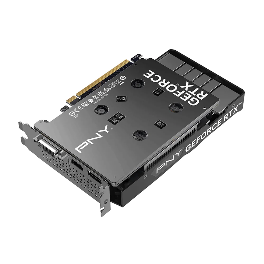 PNY GeForce RTX 3050 6GB VERTO Dual Fan – Zadná strana s backplate dizajnom PNY PNY GeForce RTX 3050 6GB VERTO Dual Fan – Zadná strana s backplate dizajnom PNY