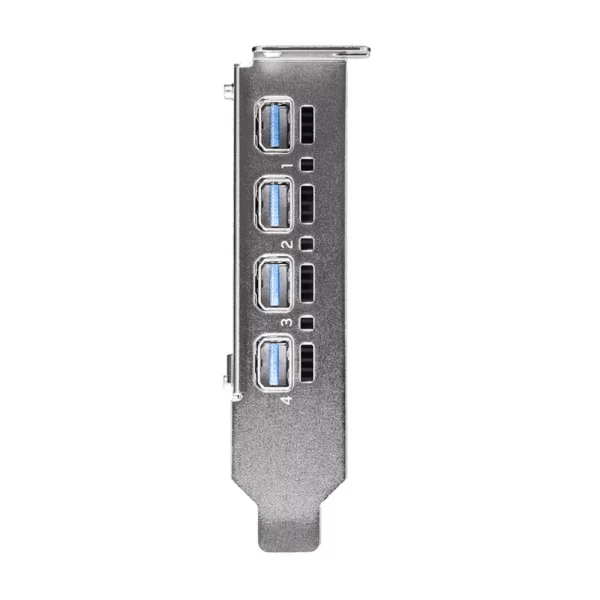 PNY NVIDIA RTX A1000 8GB – Zadný panel s presne označenými štyrmi mini DisplayPort výstupmi