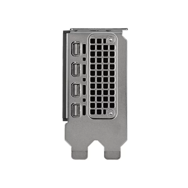 PNY NVIDIA RTX 4000 SFF Ada Generation 20GB – Detail výstupného panelu so štyrmi Mini DisplayPort konektormi