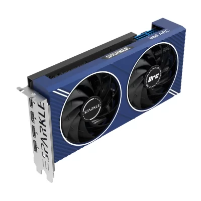 SPARKLE Intel Arc A750 ORC OC Edition 8GB – čelný pohľad na grafickú kartu s dvoma ventilátormi a logom SPARKLE