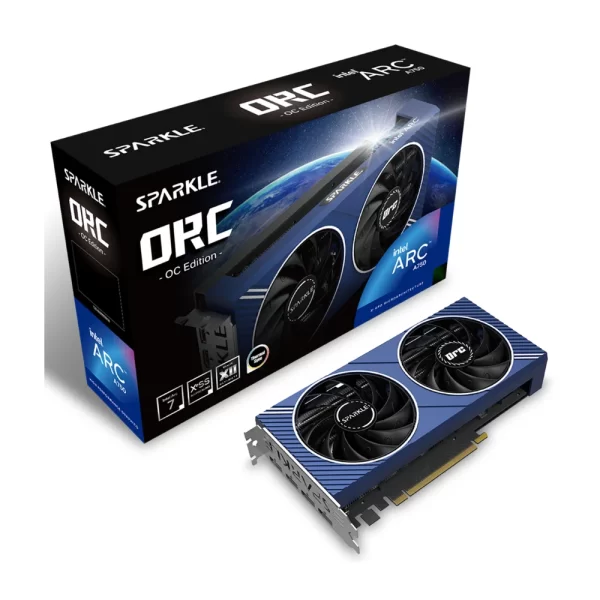 SPARKLE Intel Arc A750 ORC OC Edition 8GB – grafická karta s dvojitým ventilátorom a balením s tematikou vesmíru