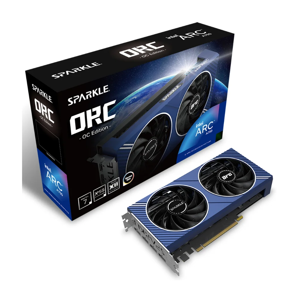 SPARKLE Intel Arc A750 ORC OC Edition 8GB – grafická karta s dvojitým ventilátorom a balením s tematikou vesmíru SPARKLE Intel Arc A750 ORC OC Edition 8GB – grafická karta s dvojitým ventilátorom a balením s tematikou vesmíru