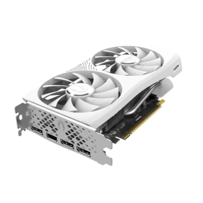 ZOTAC GAMING GeForce RTX 4060 8GB Twin Edge OC White Edition – Grafická karta z predného pohľadu