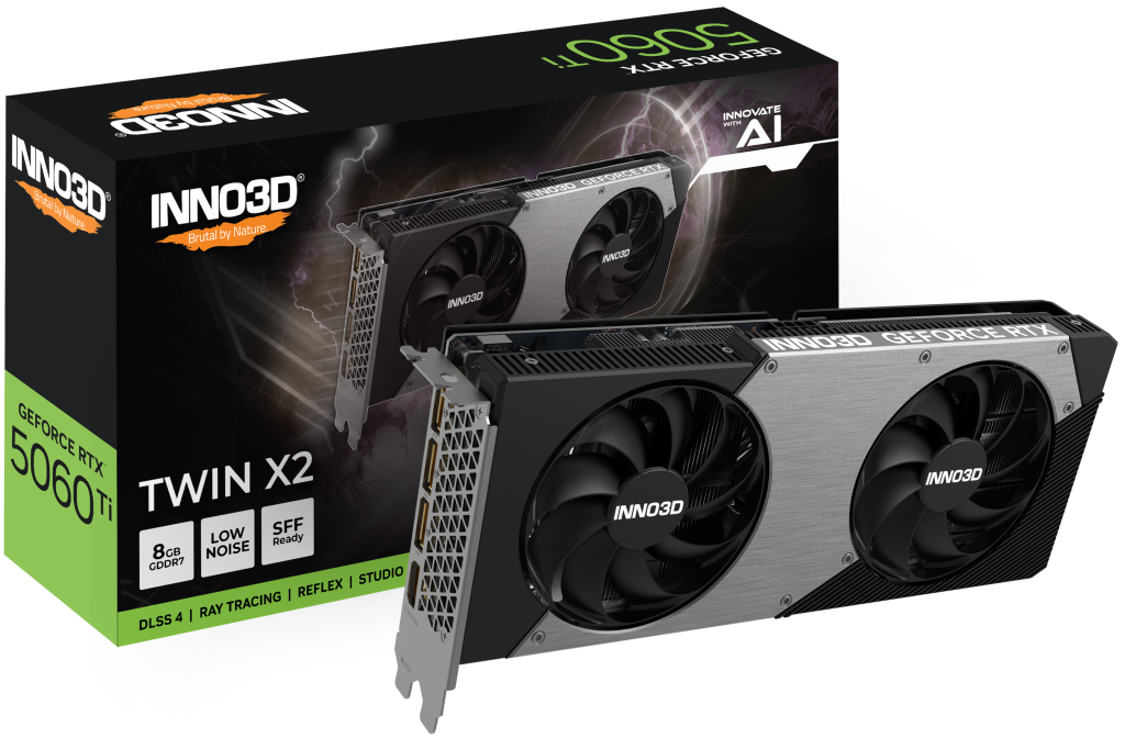 INNO3D GeForce RTX 5060 Ti 8GB TWIN X2 - balenie a karta