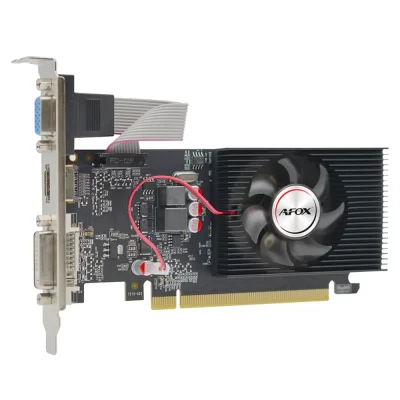 AFOX GT 220 1 GB – Bočný pohľad s konektorom PCIe a výstupmi