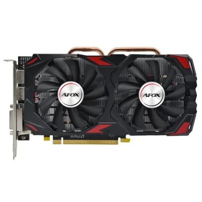 AFOX Radeon RX 570 8 GB – Priamy pohľad na chladič s dvoma ventilátormi