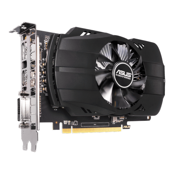 ASUS AMD Radeon RX 550 4 GB – Bočný pohľad na grafickú kartu s jedným ventilátorom