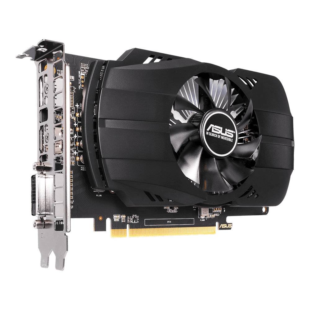 ASUS AMD Radeon RX 550 4 GB – Bočný pohľad na grafickú kartu s jedným ventilátorom ASUS AMD Radeon RX 550 4 GB – Bočný pohľad na grafickú kartu s jedným ventilátorom