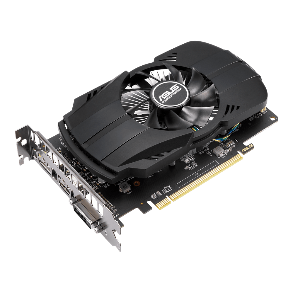 ASUS AMD Radeon RX 550 4 GB – Šikmý pohľad na chladič a výstupy grafickej karty ASUS AMD Radeon RX 550 4 GB – Šikmý pohľad na chladič a výstupy grafickej karty