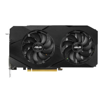 ASUS Dual GeForce GTX 1660 SUPER OC 6GB GDDR6 EVO – Priamy čelný pohľad na duálne ventilátory grafickej karty