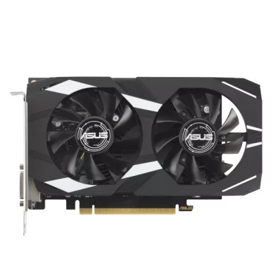 ASUS Dual GeForce RTX 3050 OC Edition 6GB GDDR6 - predný pohľad na grafickú kartu a jej chladenie
