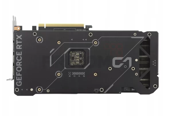 ASUS Dual GeForce RTX 4070 OC Edition 12GB GDDR6X – Zadná strana karty s backplate a PCB