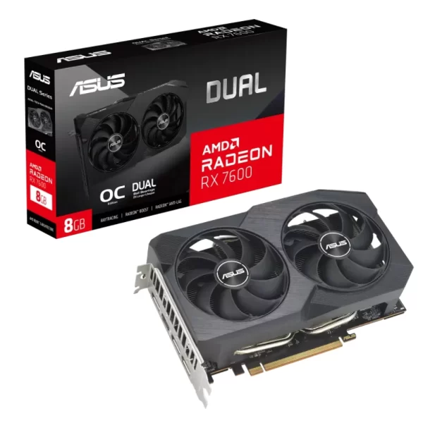 ASUS Dual Radeon RX 7600 V2 OC Edition 8GB GDDR6 – Grafická karta s balením