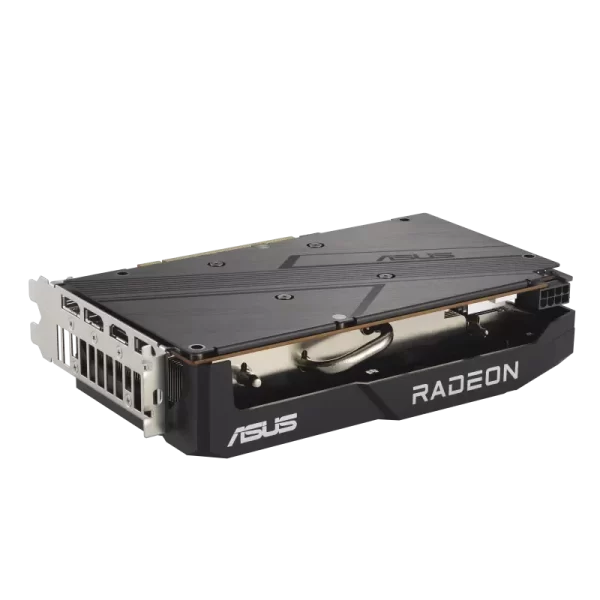ASUS Dual Radeon RX 7600 V2 OC Edition 8GB GDDR6 – Pohľad zozadu na zadný kryt a konektory