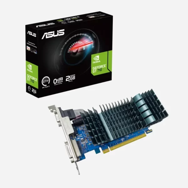 ASUS GeForce 710 2GB DDR3 EVO – Grafická karta s pasívnym chladičom a krabicou produktu