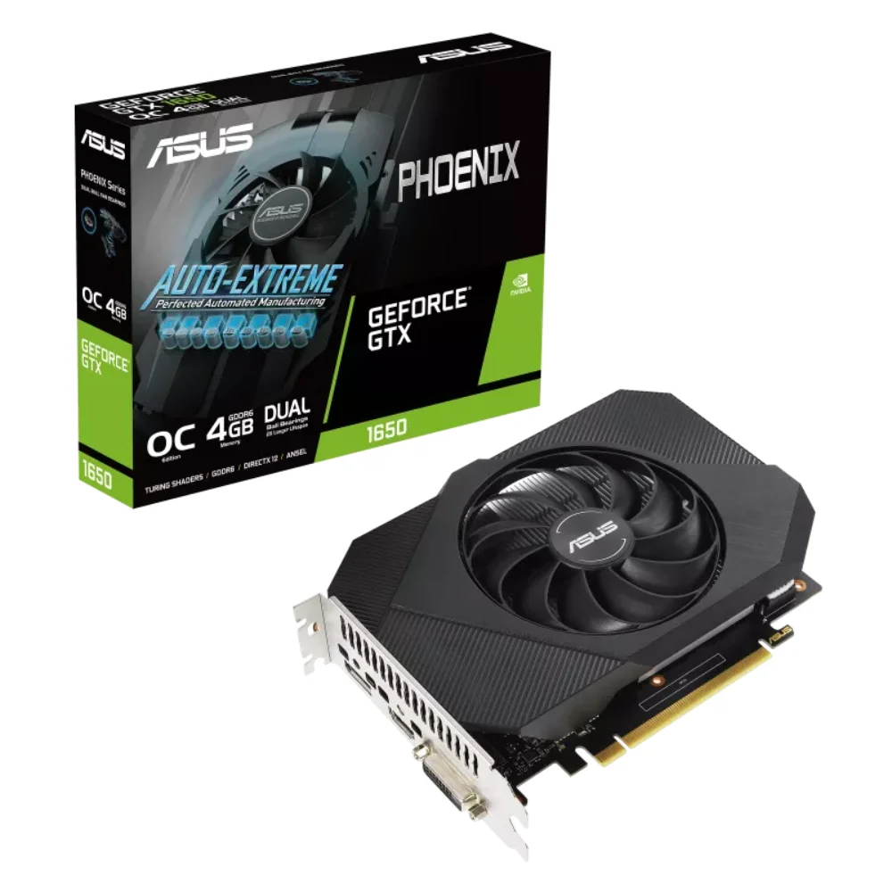ASUS Phoenix GeForce GTX 1650 OC Edition 4GB GDDR6 V2 – grafická karta s balením ASUS Phoenix GeForce GTX 1650 OC Edition 4GB GDDR6 V2 – grafická karta s balením