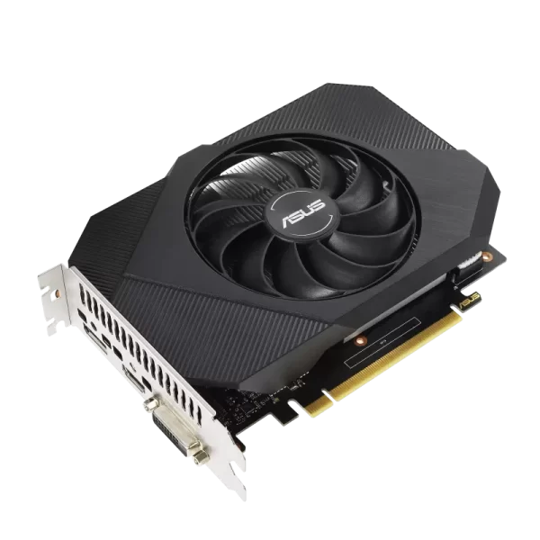 ASUS Phoenix GeForce GTX 1650 OC Edition 4GB GDDR6 V2 – šikmý pohľad na kartu