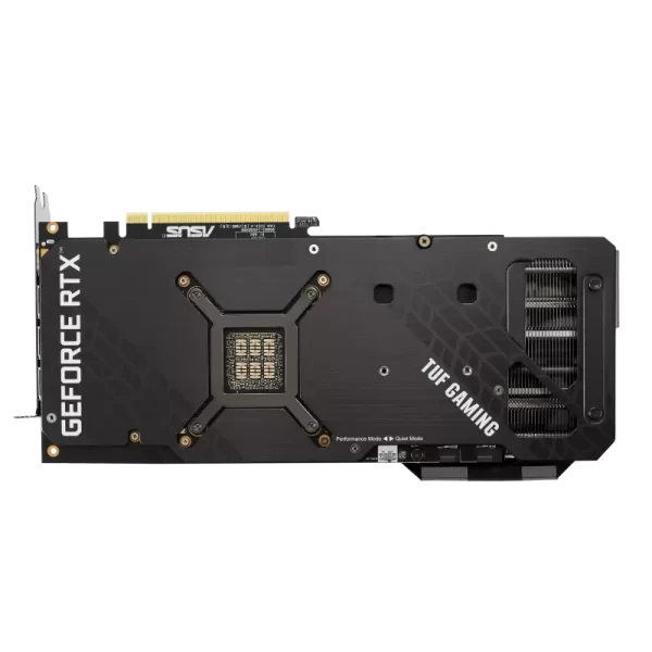 ASUS TUF Gaming GeForce RTX 3080 V2 OC edition 10 GB – Zadná strana grafickej karty s kovovým backplate-om
