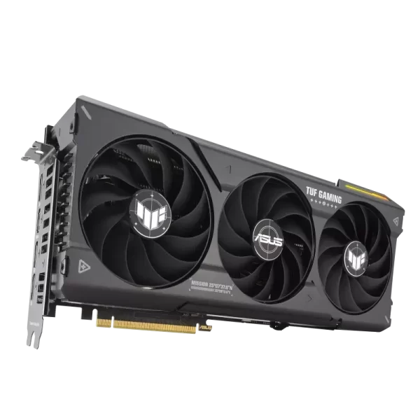 ASUS TUF Gaming GeForce RTX 4070 12GB GDDR6X OC – šikmý pohľad na ventilátory