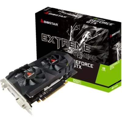BIOSTAR GeForce GTX1050Ti 4 GB – Grafická karta pred balením s logom Extreme Gaming