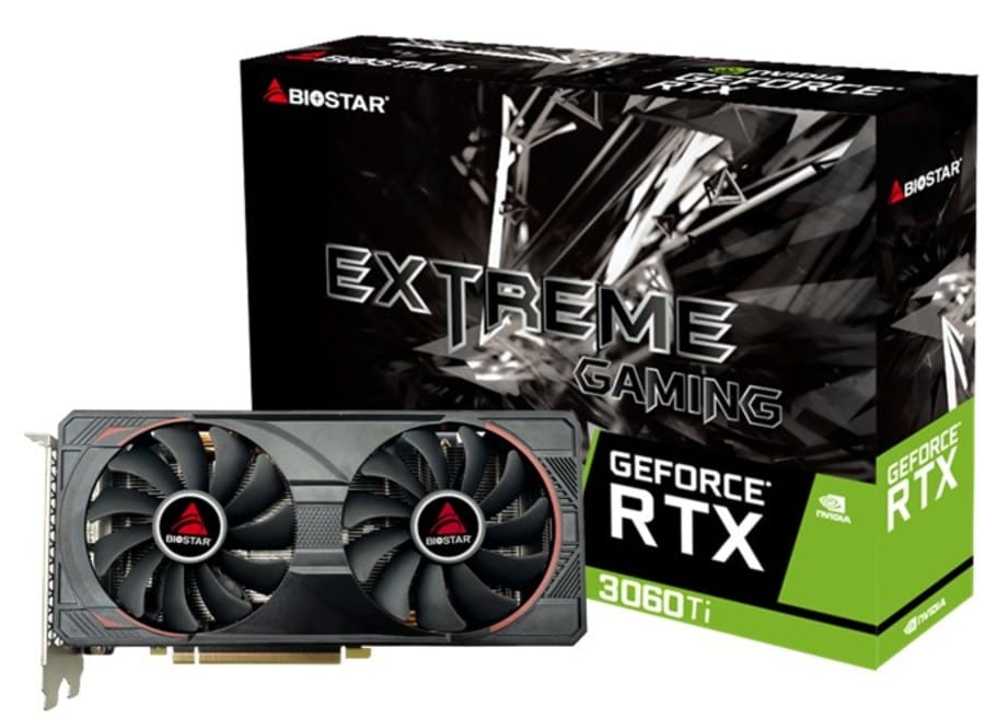 BIOSTAR GeForce RTX 3060Ti 8 GB – Grafická karta s balením a krabicou EXTREME GAMING BIOSTAR GeForce RTX 3060Ti 8 GB – Grafická karta s balením a krabicou EXTREME GAMING