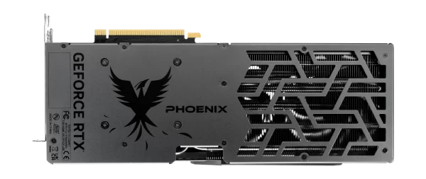 Gainward GeForce RTX 4080 Phoenix GS 16 GB – Zadná strana karty s backplate a logom Phoenix