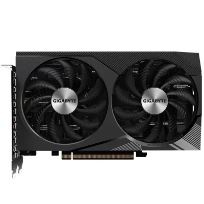 GIGABYTE GeForce RTX 3060 GAMING OC 8G – Priamy pohľad na prednú stranu karty s ventilátormi
