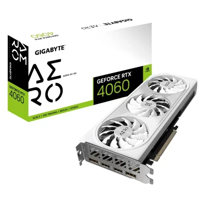 GIGABYTE GeForce RTX 4060 AERO OC 8G – Grafická karta spolu s balením a krabicou