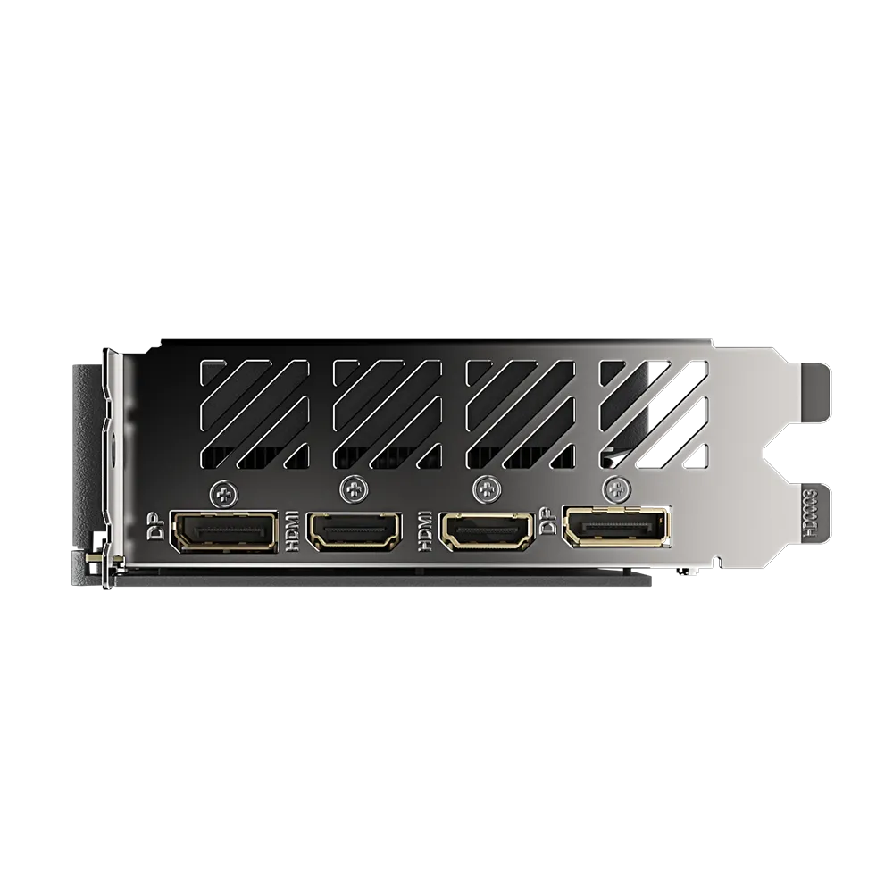 GIGABYTE GeForce RTX 4060 EAGLE OC 8G – Zadný panel s výstupmi HDMI a DisplayPort GIGABYTE GeForce RTX 4060 EAGLE OC 8G – Zadný panel s výstupmi HDMI a DisplayPort